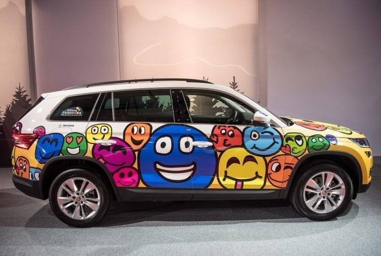 Enthüllung des ŠKODA KODIAQ für die Theodora Stiftung an der Auto Züri 2017