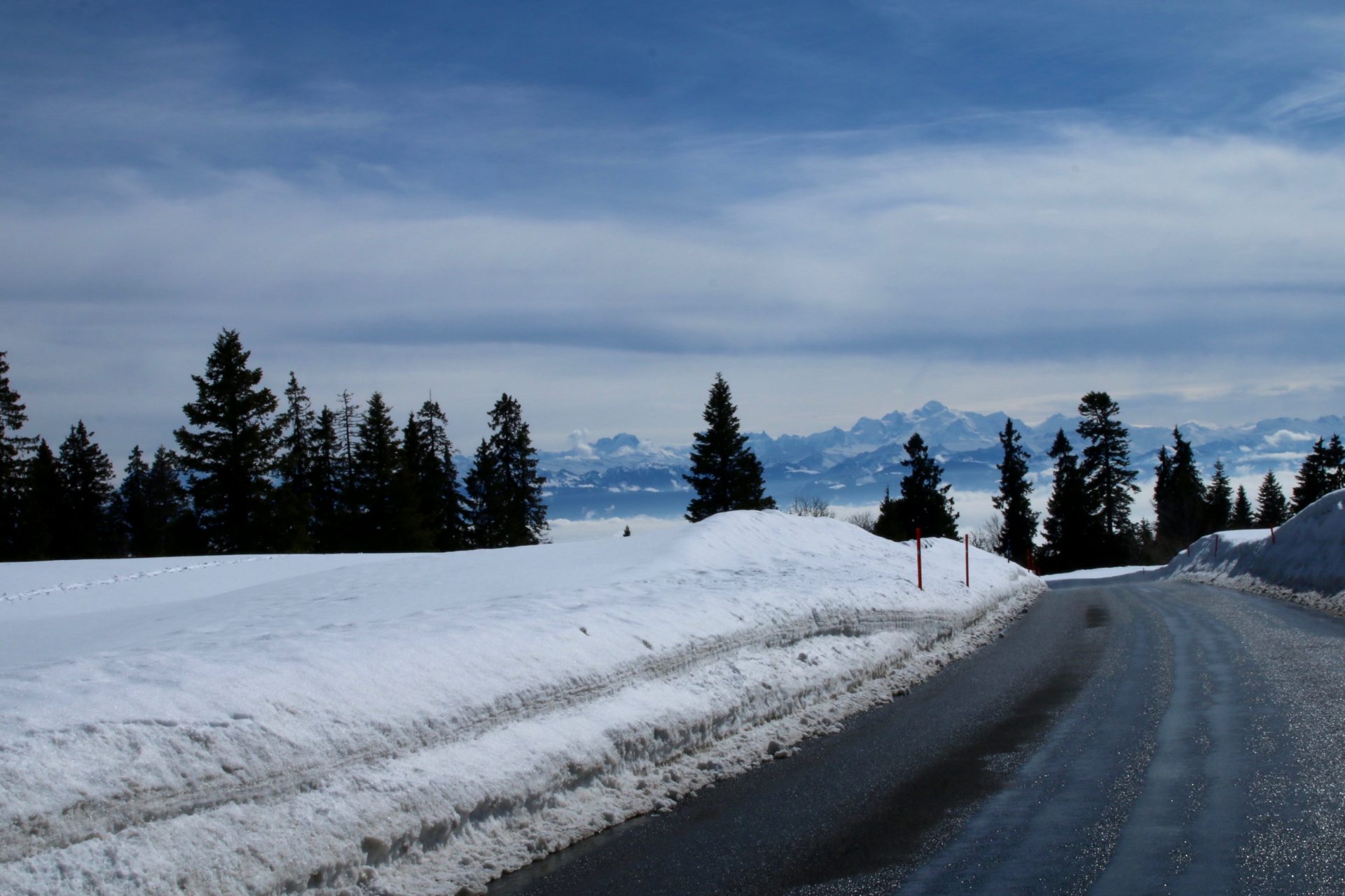 Bergpanorama sichtbar aus dem Naturpark Jura vaudois