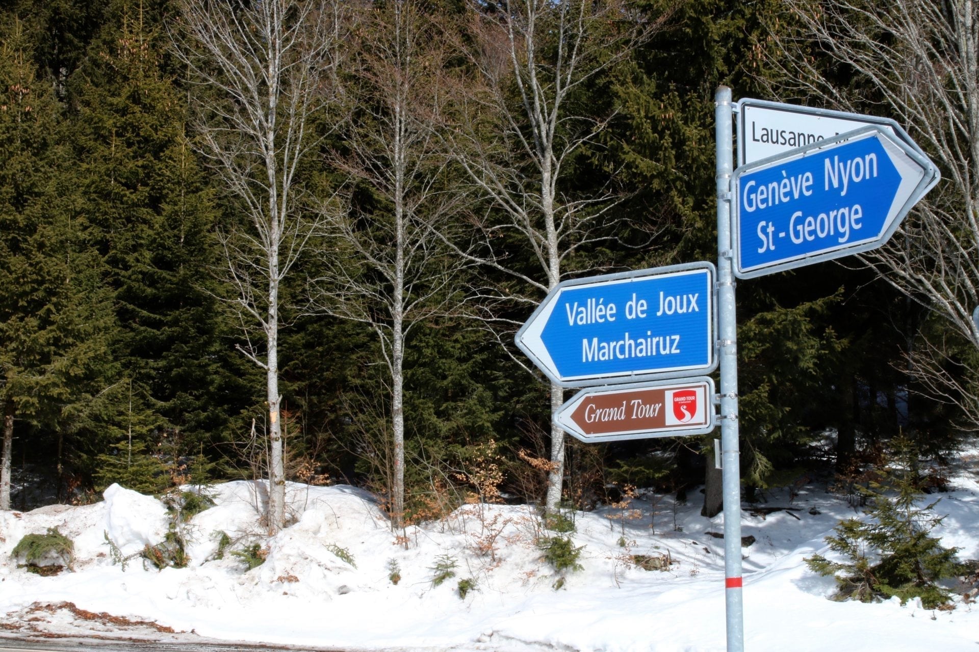 Wegweiser Grand Tour of Switzerland