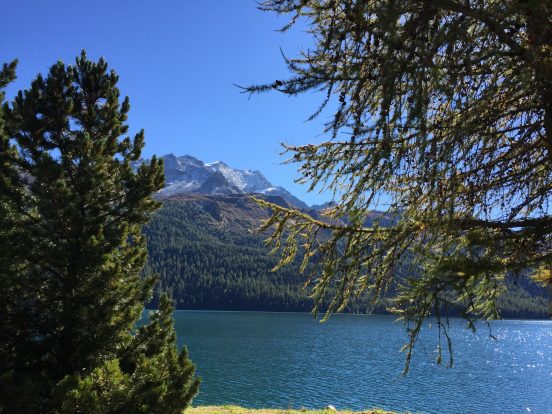 Il Lago di Silvaplana in uno splendido panorama autunnale